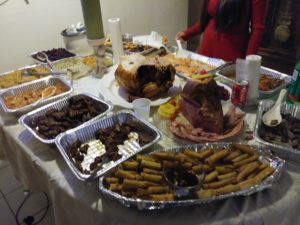 table full of prepared food