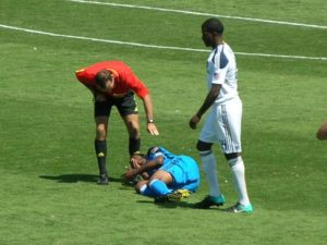 soccer player gets injured