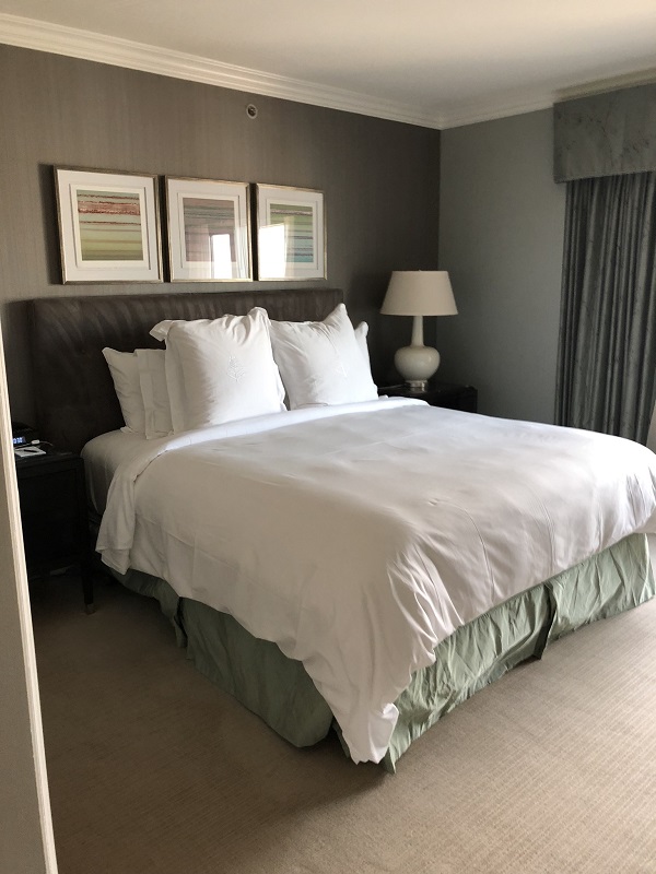 hotel room with full size bed