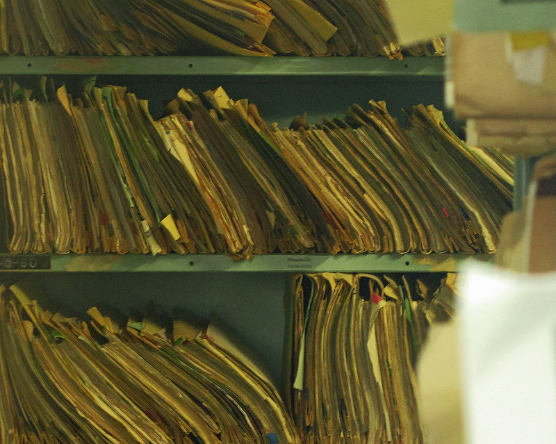 storage of paper medical records in folders