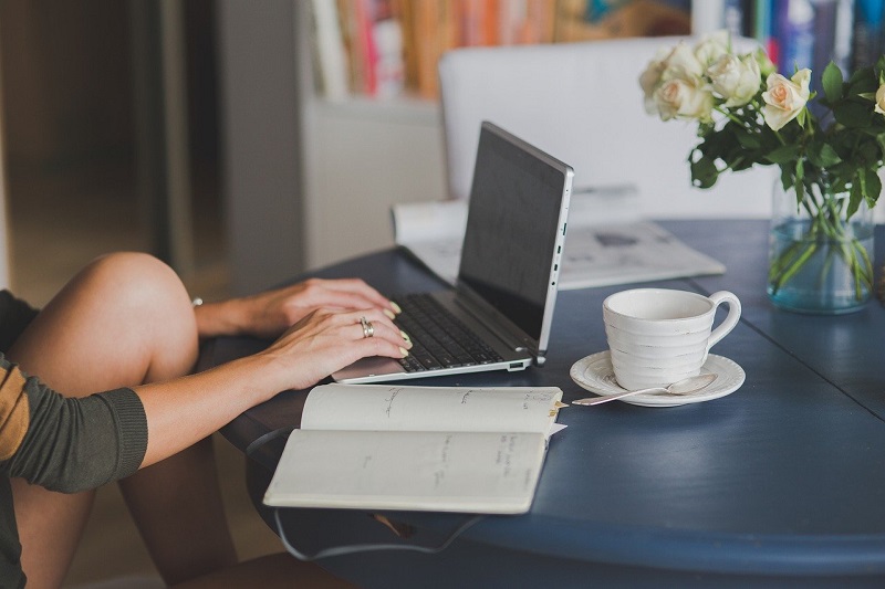 woman working on laptop